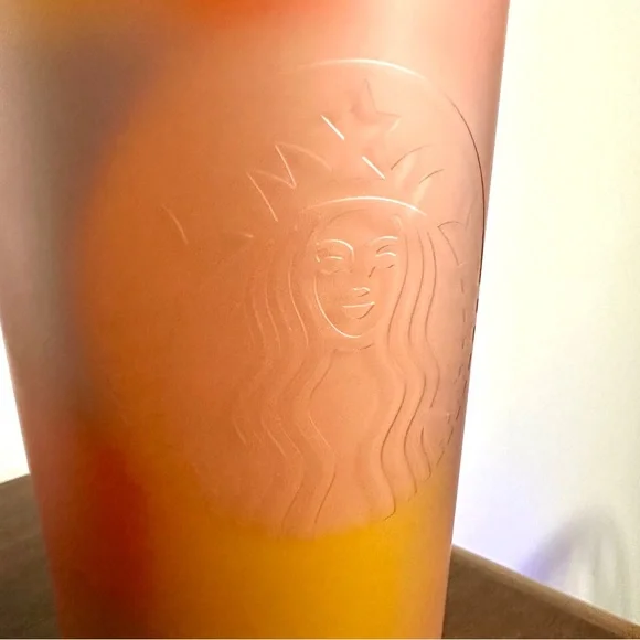 Starbucks Multicolor Patterned Peach Coral Soft Touch Target Tumbler • 24oz - Picture 2 of 6